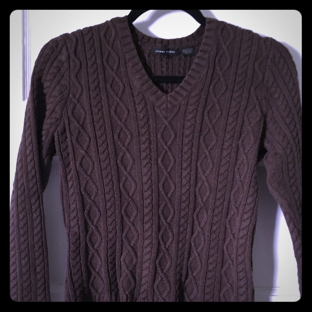Soft yet thick brown V neck sweater
